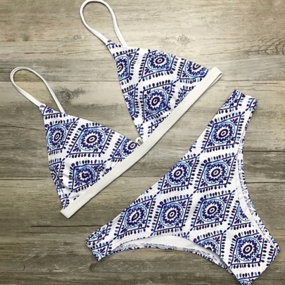 Blue Patterned Bikini - Picture 2 of 3